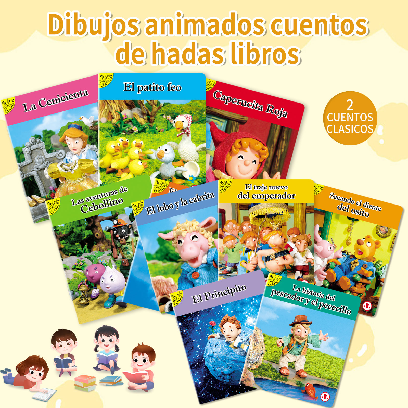 Set van 10 Spaanse verhalenboeken, 3-8 jaar, leuk lezen, versterkt de verbeelding, vroeg leren, educatief cadeau