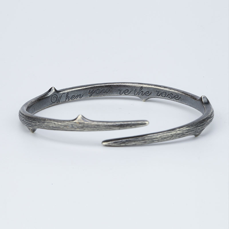 Bracelet Vintage en argent thaïlandais pour hommes, Design de thistles et d'épines noires, bijoux pour hommes, cadeaux de noël, ne se décolore pas, offre spéciale