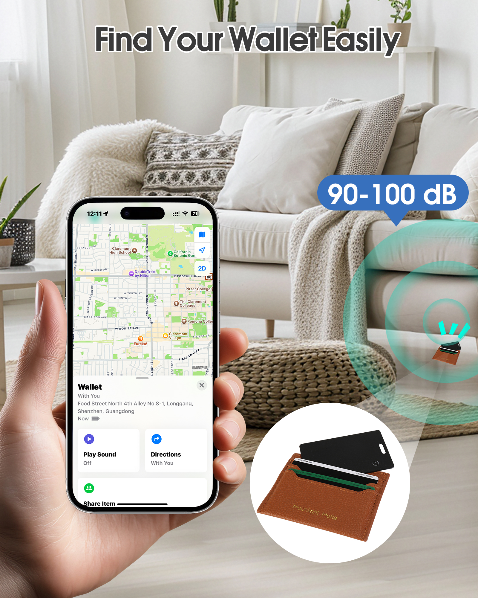 แท็กบลูทูธ JSPTEC Security สำหรับแอป Find My ของ IOS ป้องกันการสูญหาย ติดตามตำแหน่งด้วยเสียง แจ้งเตือนข้อความ ปลุกเตือน ค้นหากุญแจ IOS