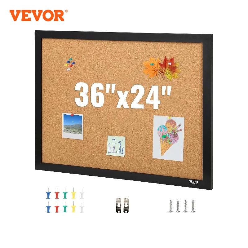 Tablica korkowa VEVOR 36x24/24x18 w tablicę ogłoszeń z ramką naklejki MDF tablica wzroku zawiera 10 pinezek do wyświetlania i dekoracji