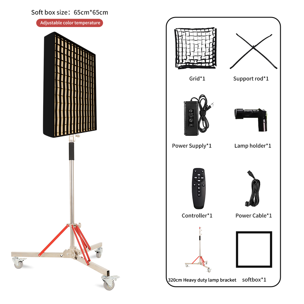 SH 63x63cm fotograficzny Softbox z plastrem miodu jest wyposażony w siatkę Panel świetlny 3200-5600k regulowany dla studia wideo