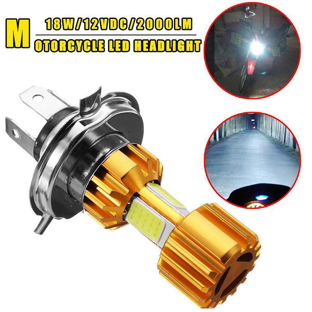 1 Uds 12V alta calidad H4/HS1 H6/BD20D 18W LED 3 COB bombilla para faro de motocicleta 2000LM 6000K luz blanca de haz alto/bajo