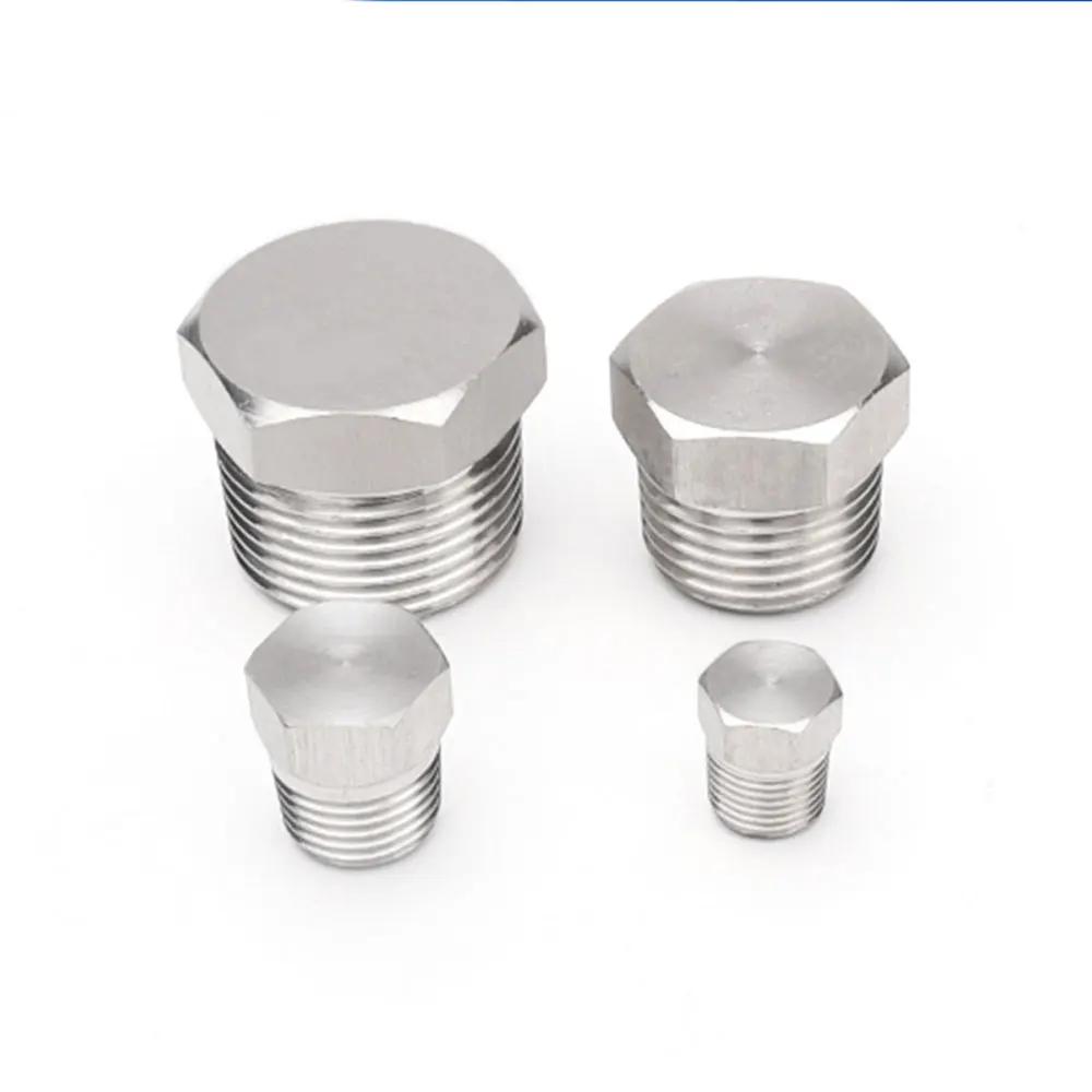 1/8 "1/4" 3/8 "1/2" 3/4 "1" 1-1/4 "1-1/2" 2 "BSPT NPT macho 316 304 tapón de extremo avellanado de acero inoxidable tapa de cabeza cuadrada