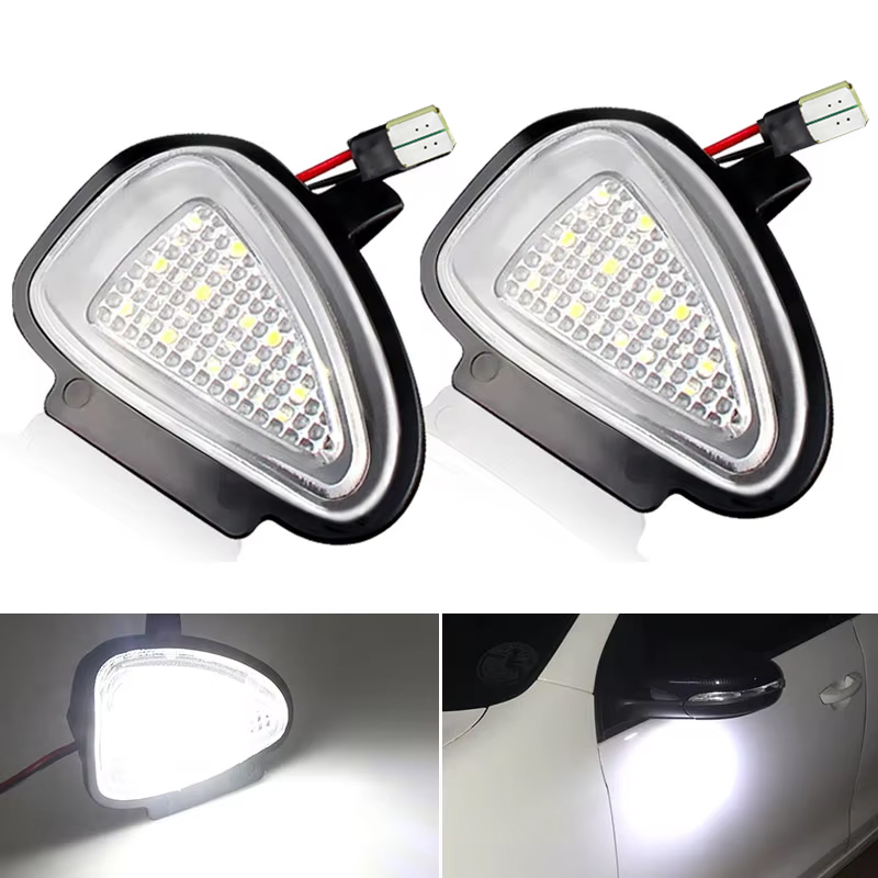 Bộ 2 Xi Nhan CANBUS LED Trắng Dưới Gương Vũng Nước Sáng Cho VW Golf GTi MK6 6 MKVI 2010-2014 touran 2010-2019 Ampoule Led Voiture