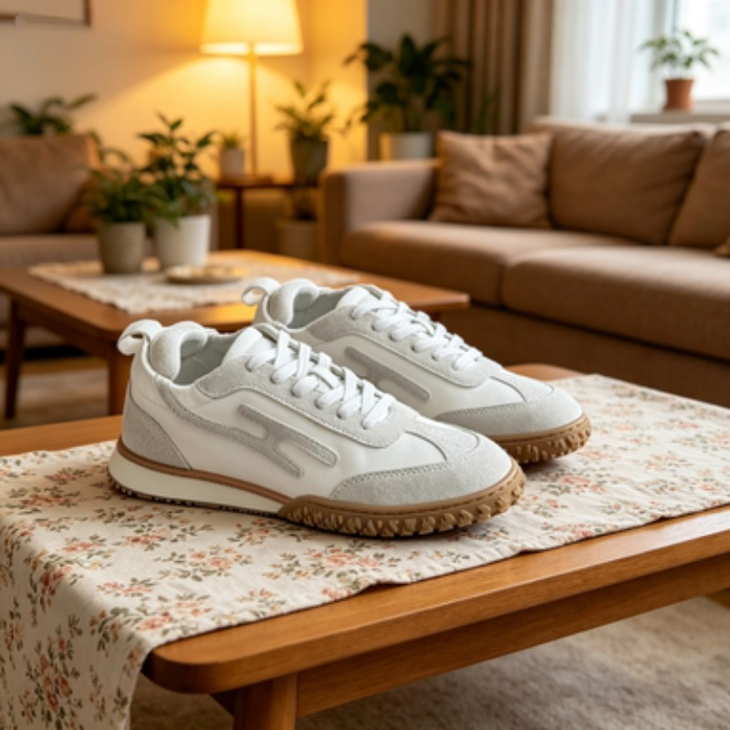 2026 fashion  New Arrival Goatskin Soft Spliced German Training Shoes Genuine Leather Flat Casual Sneakers