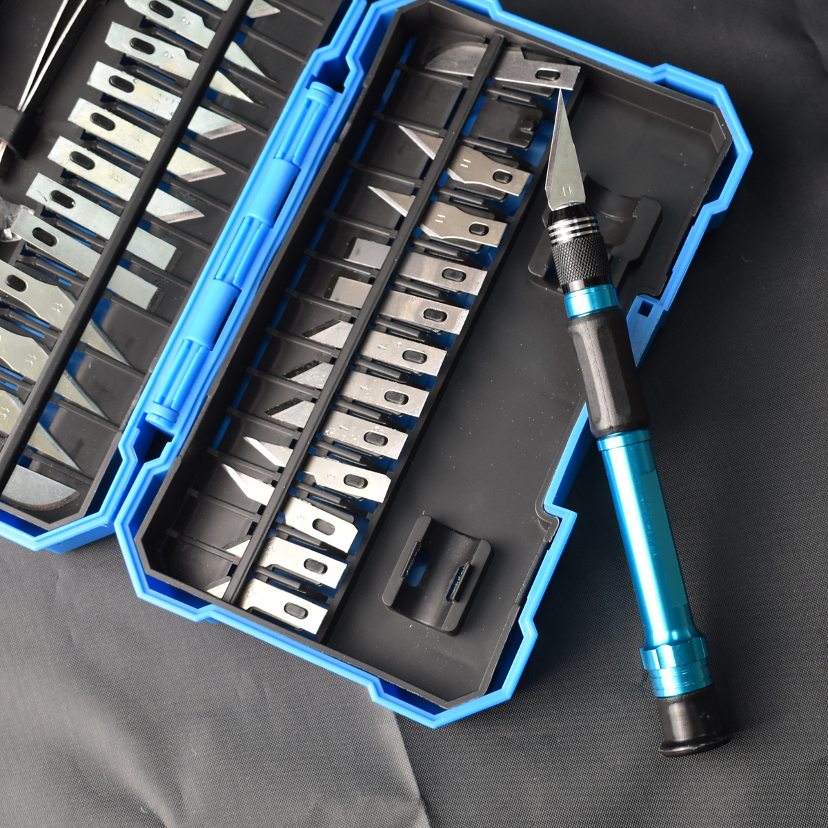 Conjunto de facas utilitárias de aço carbono, 29 peças, lâmina fixa, artesanato, cortador de caneta, ferramentas manuais, reparo de telefone, bisturi de emergência multiuso