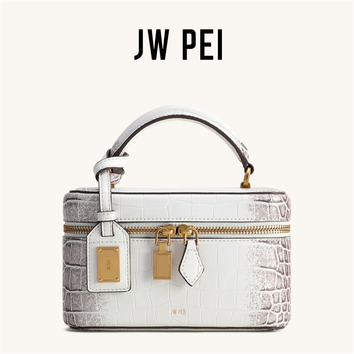 JW PEI box bag imitation crocodile embossed portable square bag single shoulder crossbody small square bag female