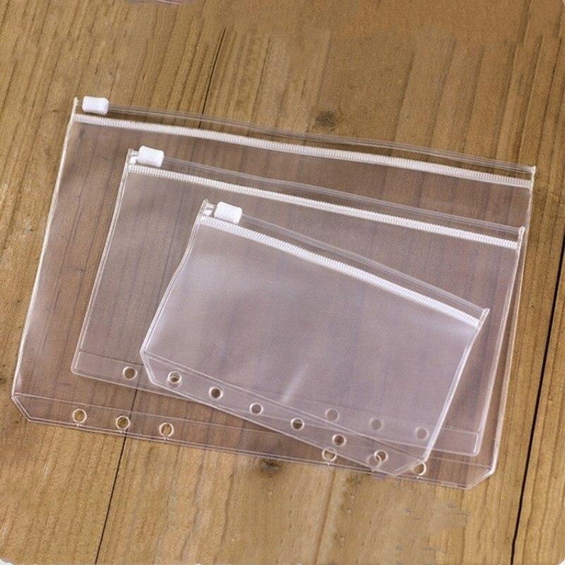 A5 A6 A7 File Folder Bag Organizer Storage Cover Case Transparent Loose Leaf Holder Pouch With Zipper Filing Binder Document