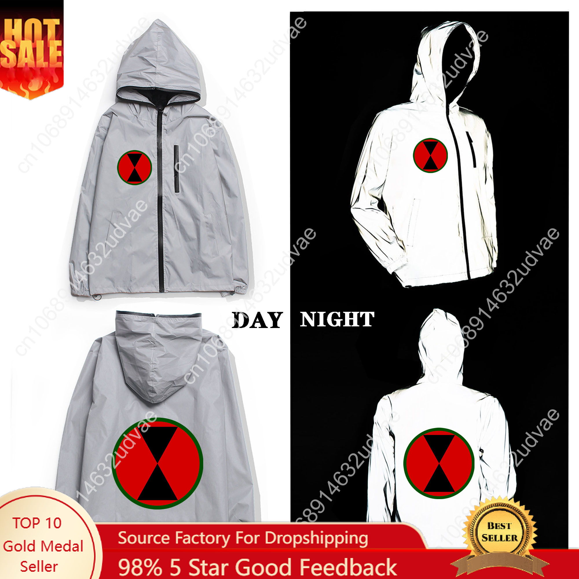 7th Infantry Division Reflective Jacket Mens Womens Coat Hooded Windbreaker Runing Pocket Jackets Zipper Customized Hoodie
