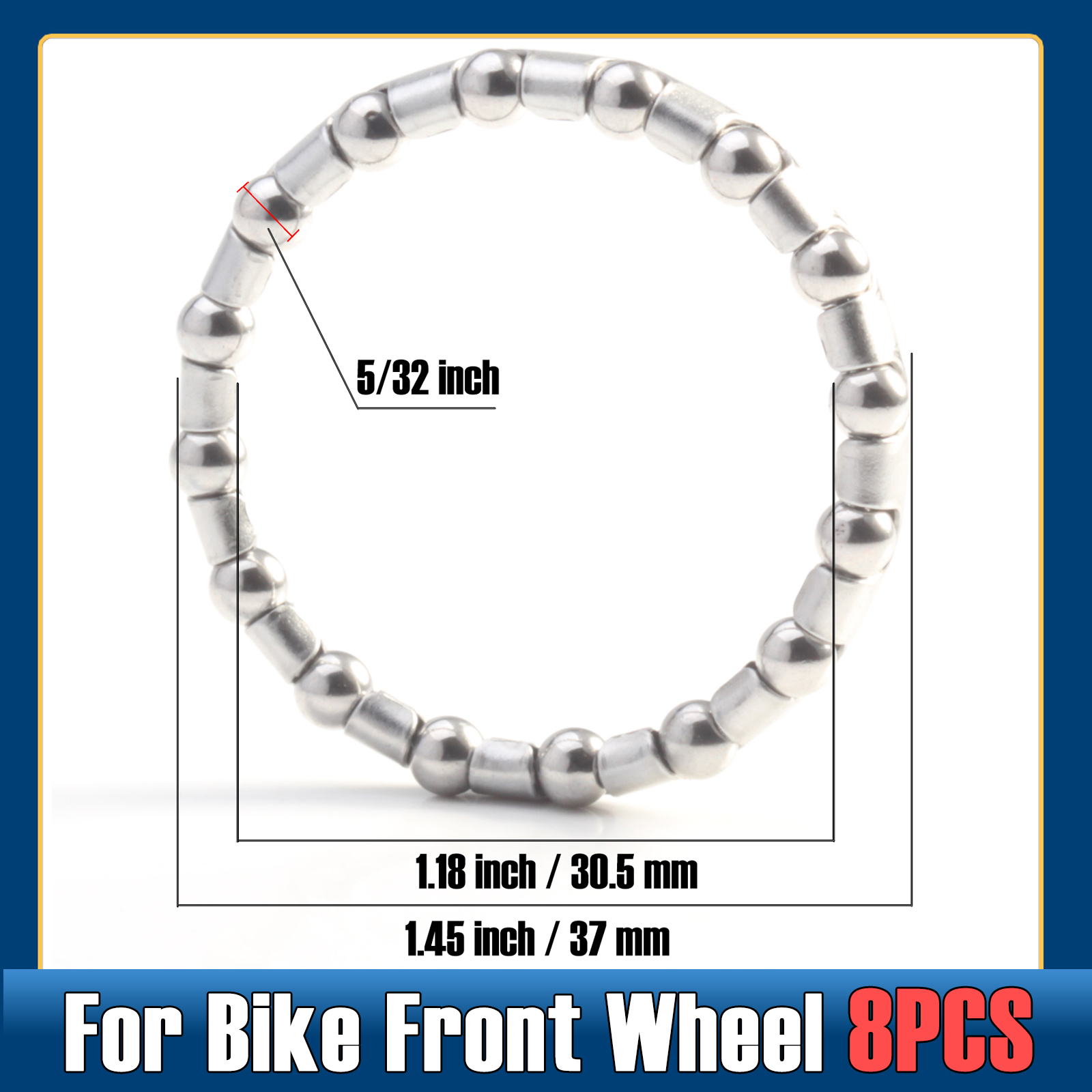 Łożyska kulkowe klatkowe OD 37mm ( 8 sztuk) tylne koło rowerowe zestaw słuchawkowy wał korbowy ustalający stal Oversize 16 kulek łożyska 37mm