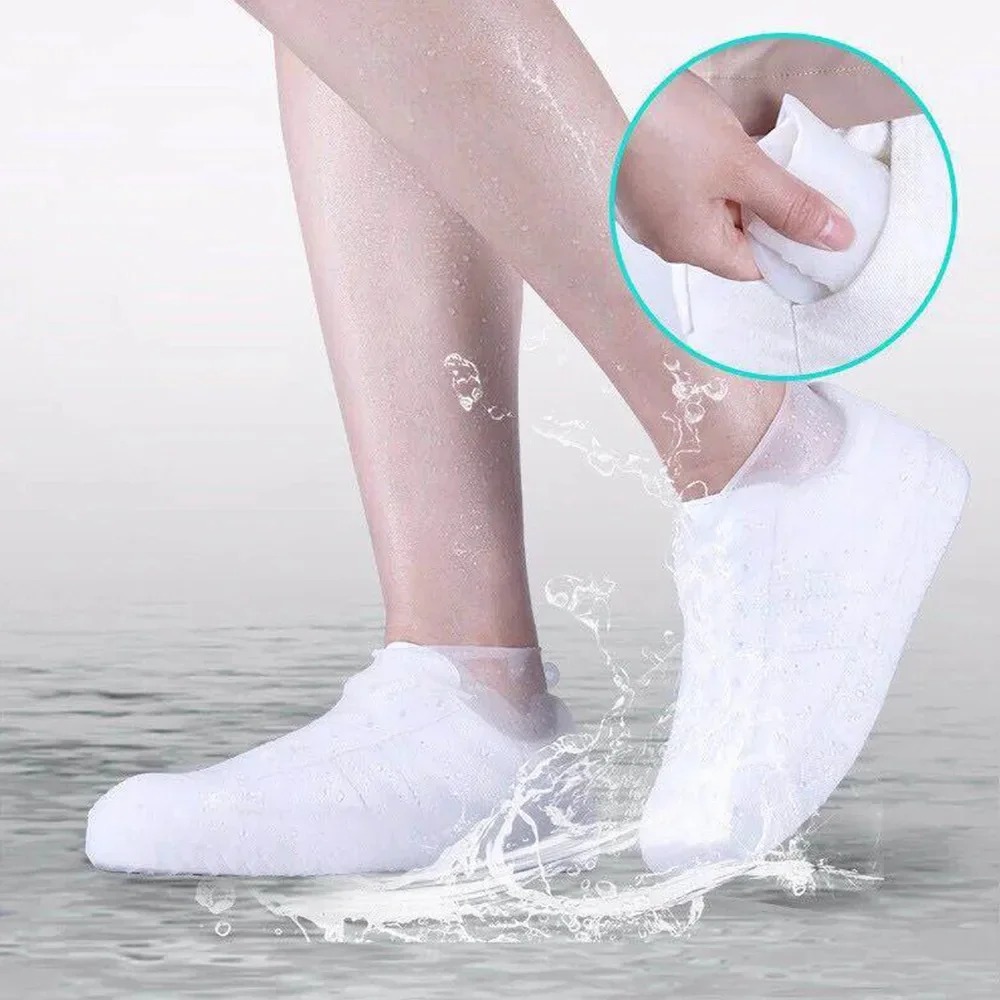 1 Paar wasserdichte Latex-Überschuhe, lippenbeständige Gummi-Regenstiefel, Regenausrüstung, Überschuhe, Zubehör für regnerische Tage im Freien