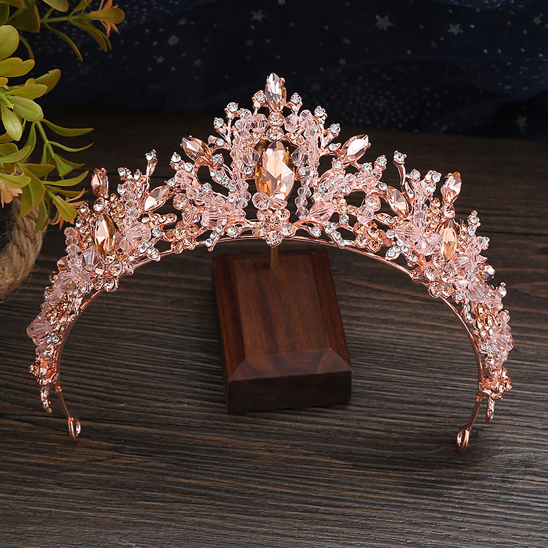 KMVEXO nouveau fait à la main violet Champagne cristal diadèmes de mariée couronne femmes coiffure de mariage couronne Costume de fête accessoires de cheveux