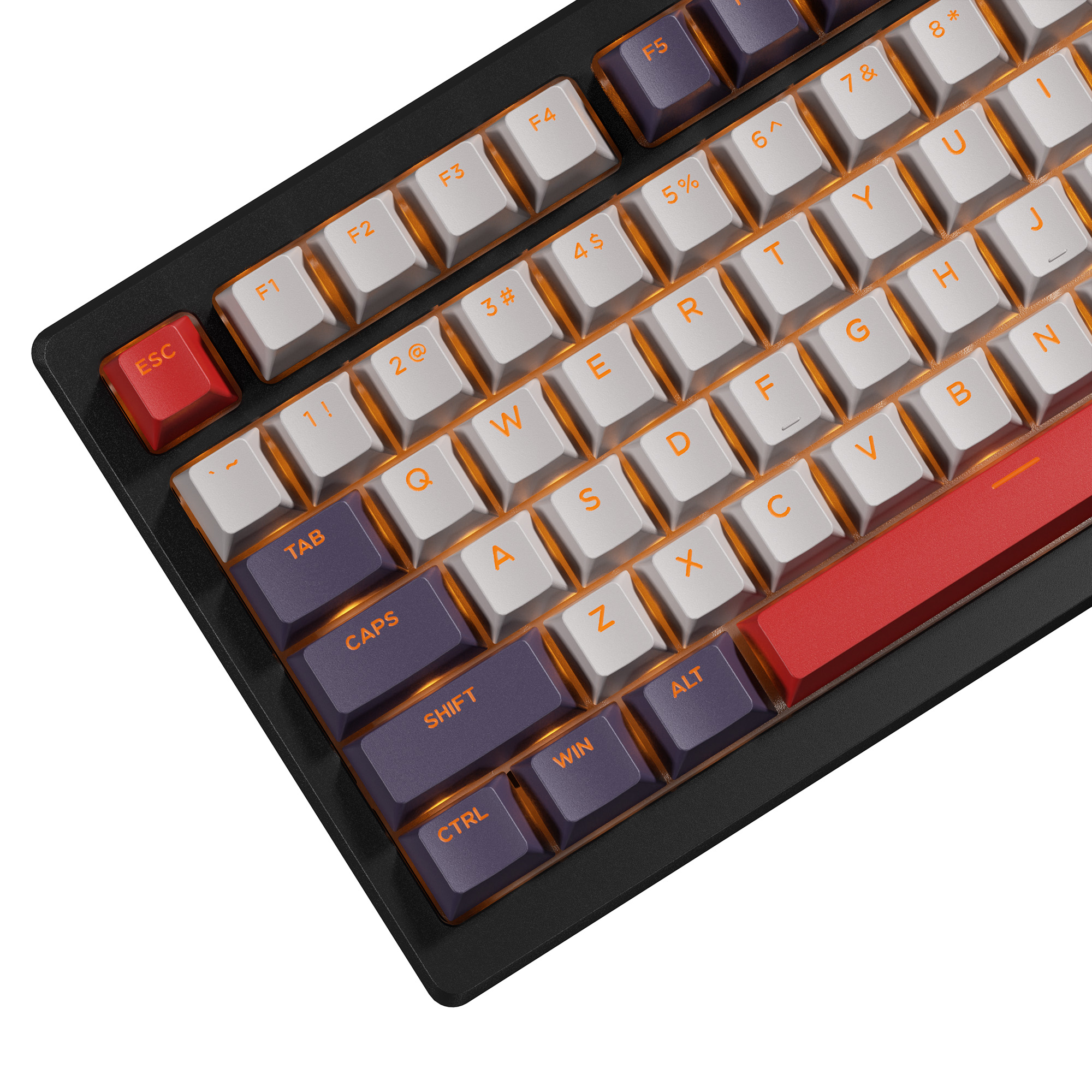 XVX Shine Through Keycaps PBT Double Shot Gris Cherry Profile Full Size Keycaps Set 133 touches