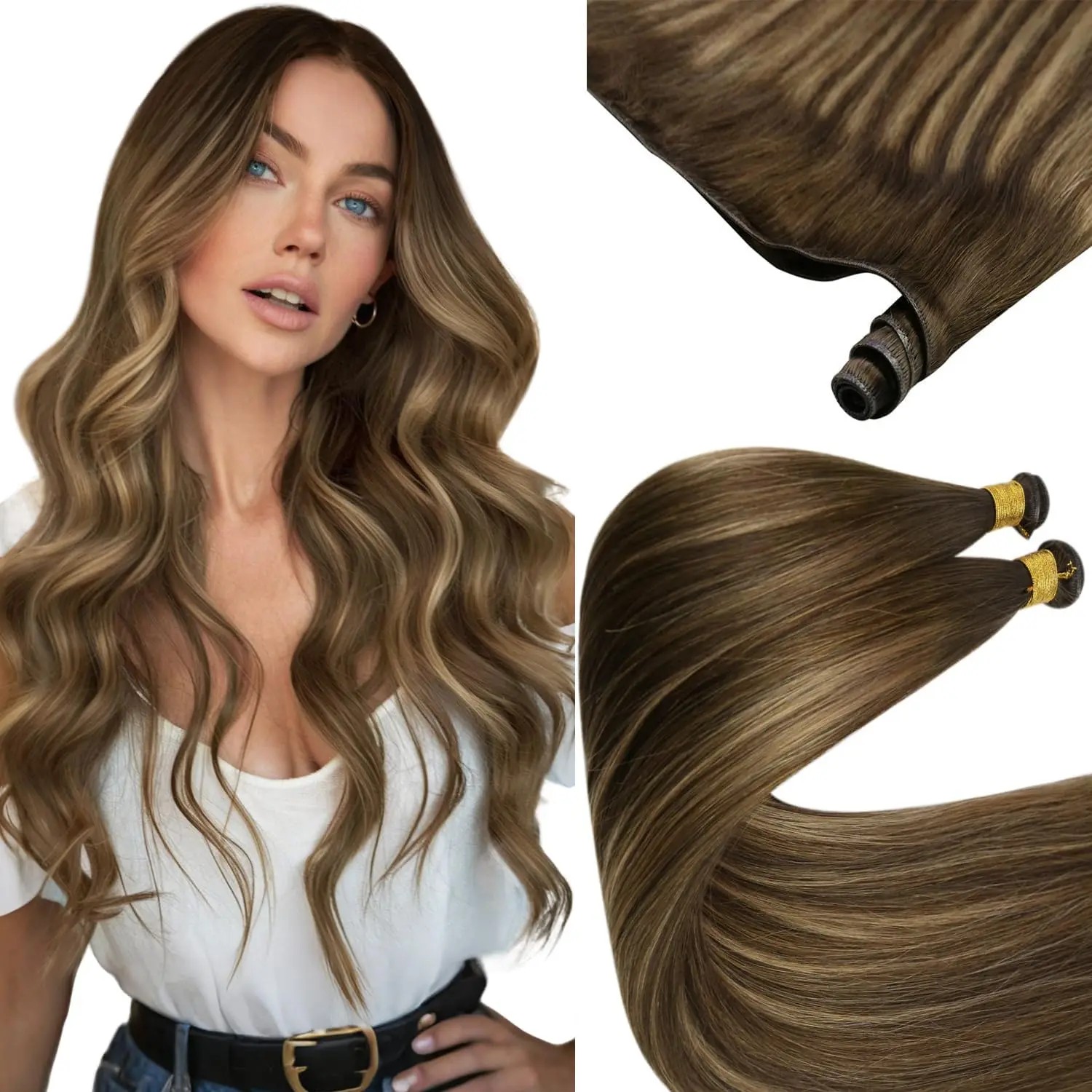 Sunny Hair Genius Doczepiane Włosy Naturalne Metodą Szycia Genius Human Hair Wefts Brazylijskie Włosy dla Kobiet