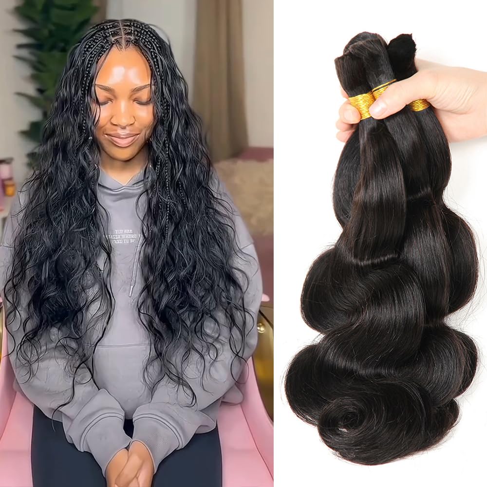Włosy do zaplatania Body Wave, 50g, 100% naturalne, nieprzetworzone przedłużenia włosów bez wszywki, włosy luzem do warkoczy, surowe pasma włosów dla kobiet.