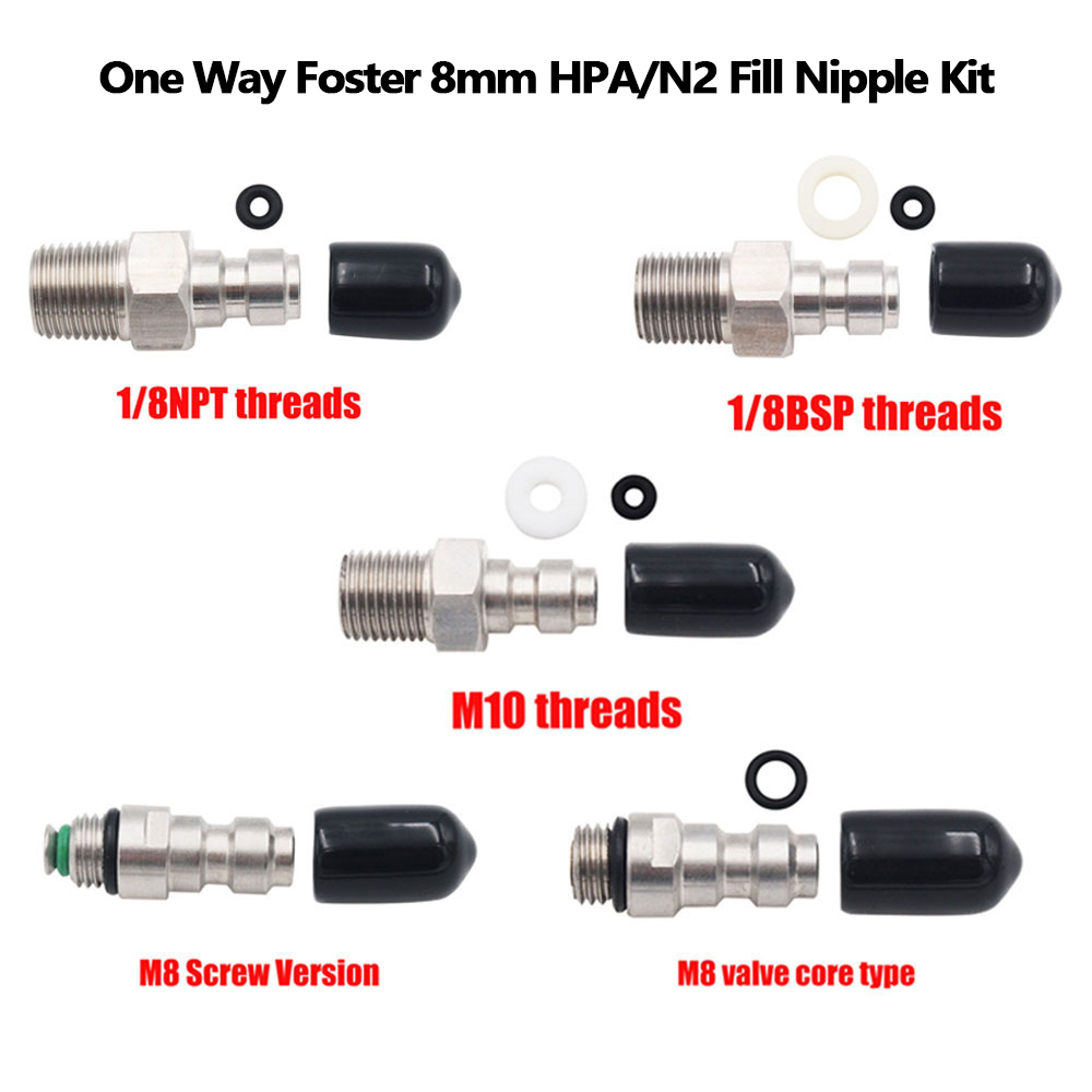 Adaptador pneumático 8mm válvula de retenção de plugue rápido m8, 1/8npt, 1/8bspp rosca de aço inoxidável unidirecional enchimento bocal macho com tampa