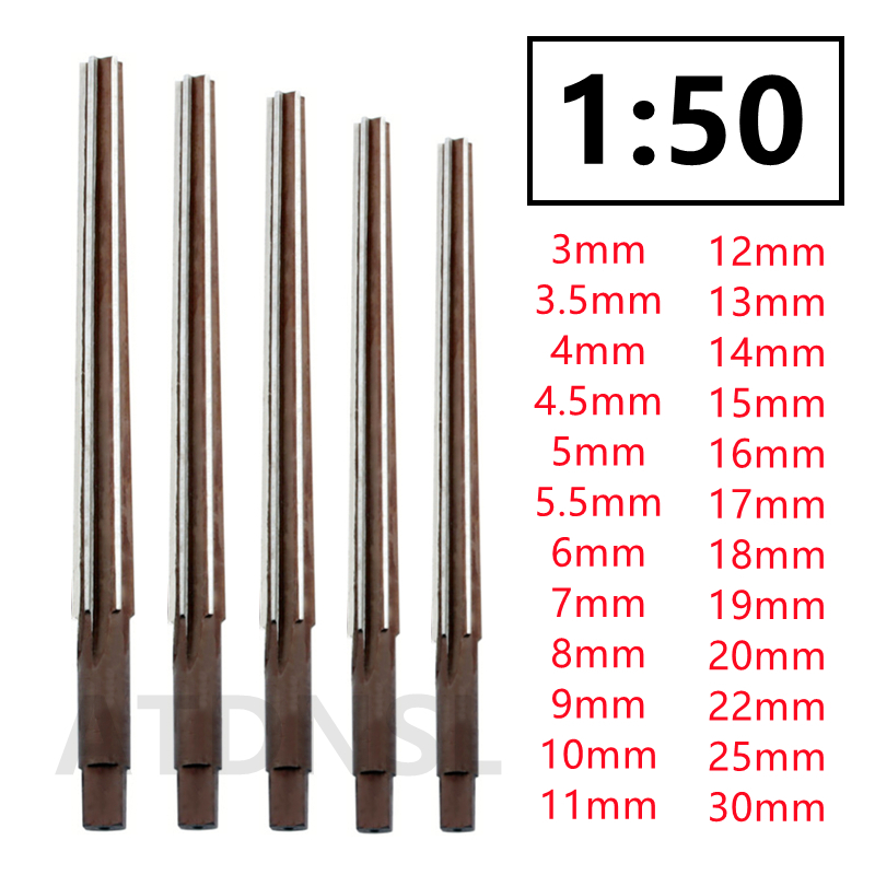 円錐リーマー 1:50 ハンドリーマー CNC ツール 3/3.5/4/4.5/5/5.5/6/7/8/9/10/11/12/13/14/15/16/17/18/19/20/22/25/30mm拡張