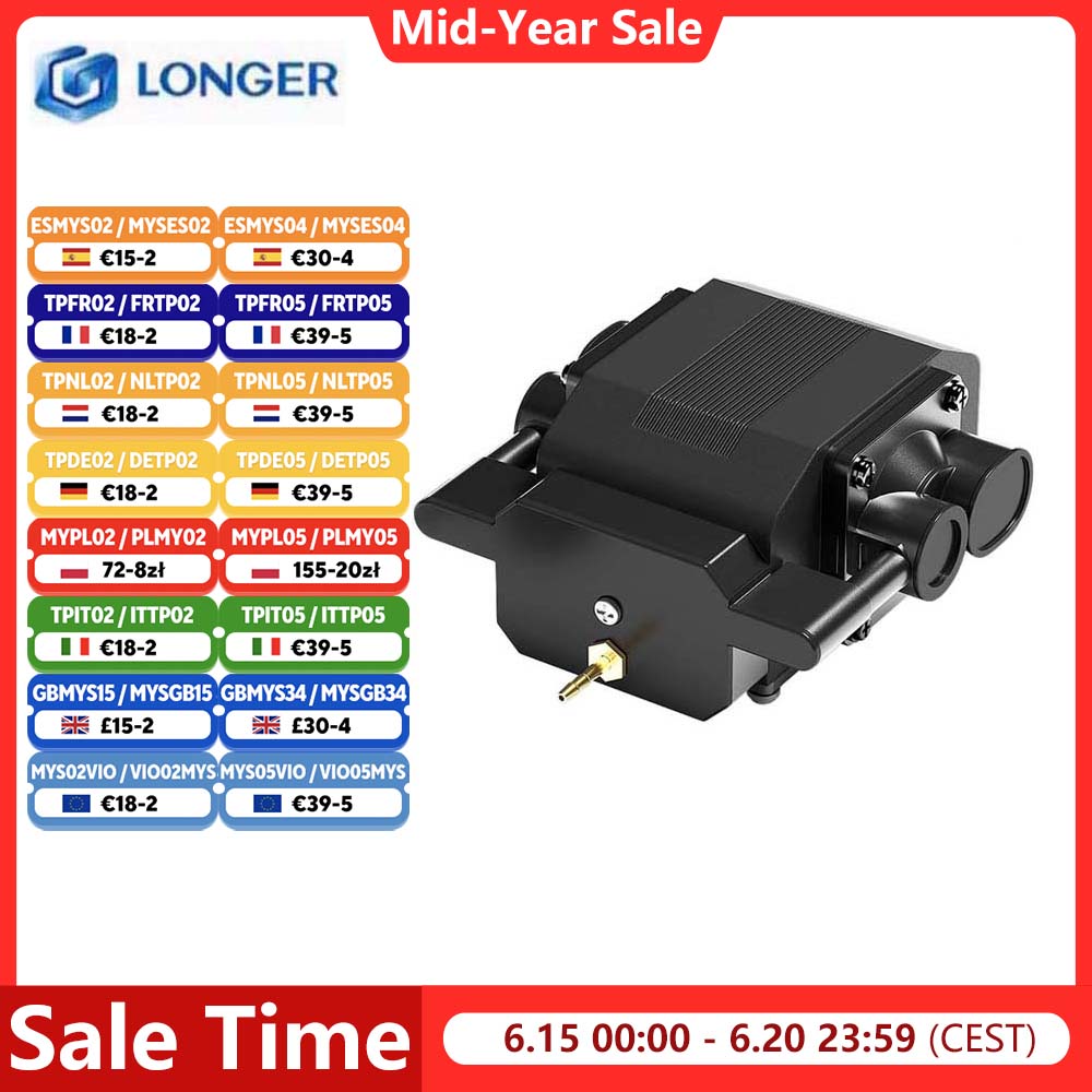 Längere RAY5 5W 10W 20W Laser Graveur Air Assist Kits, 30L/Min Max. Luftstrom, AC 220V 50HZ, 16W Max. Leistung, 0,03 MPa Max. Druck
