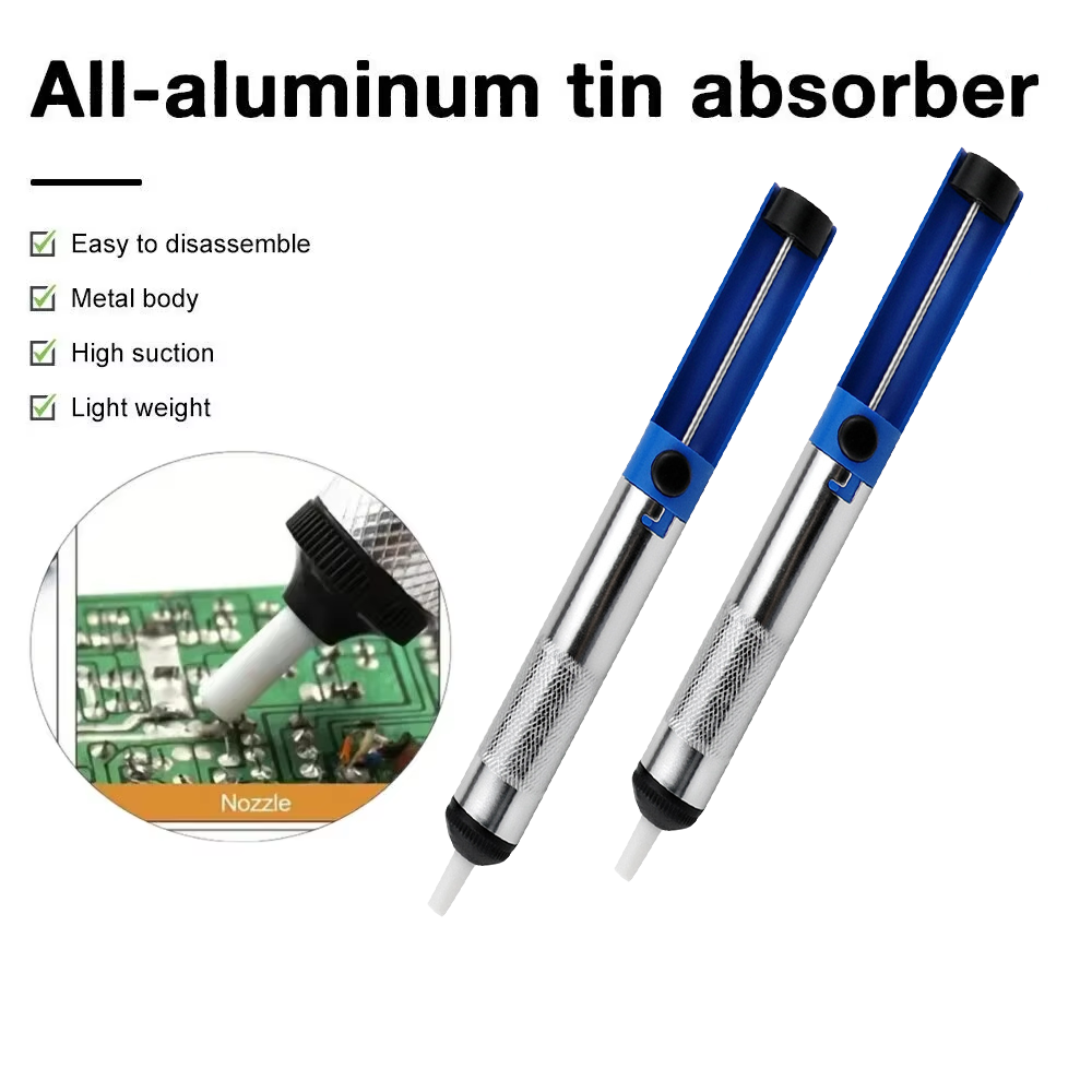 Aluminiowa metalowa pompa do rozlutowywania pistolet ssący cyna lutownica przyssawka usuwanie pióra próżniowa pompa do rozlutowywania narzędzie