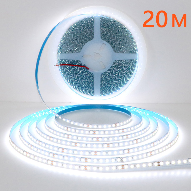 Sola tira LED de 5 metros 10 metros 15 metros 20 metros de largo 2835 dc24v 120led / M luz puede cortar la tira de luz suave de 20 metros de largo de forma flexible Luz blanca luz cálida Tira Cinturón de Luz LED
