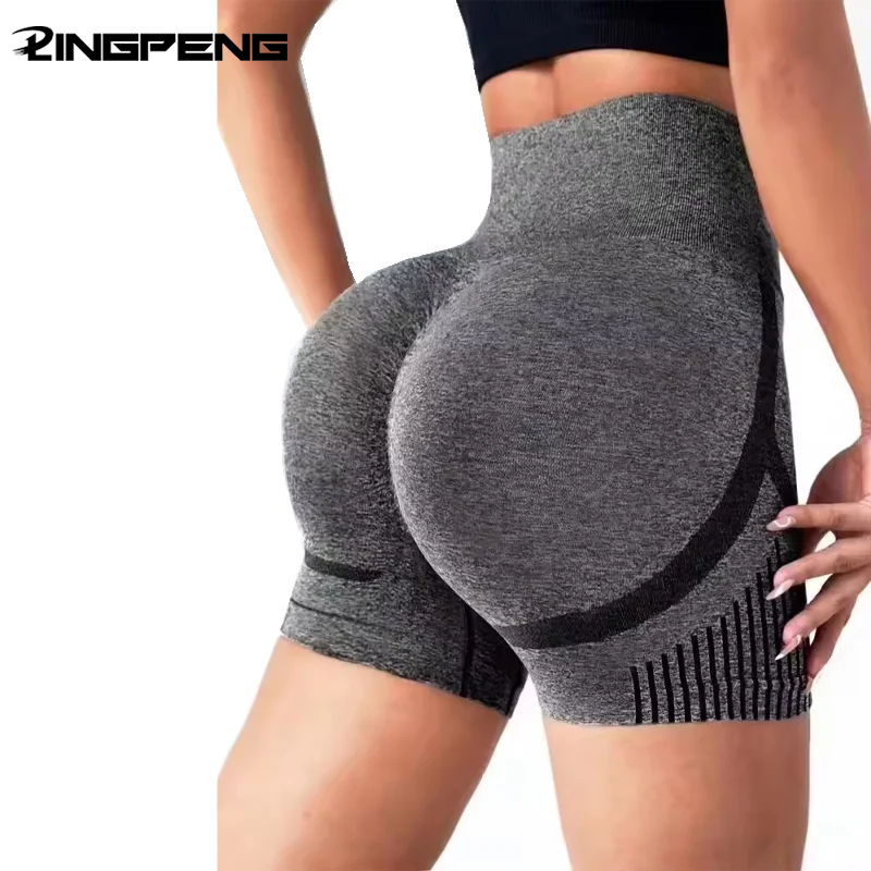 Shorts de yoga transfrontaliers, taille haute, effet galbant, extensibles, anti-transparence, séchage rapide, pour le fitness