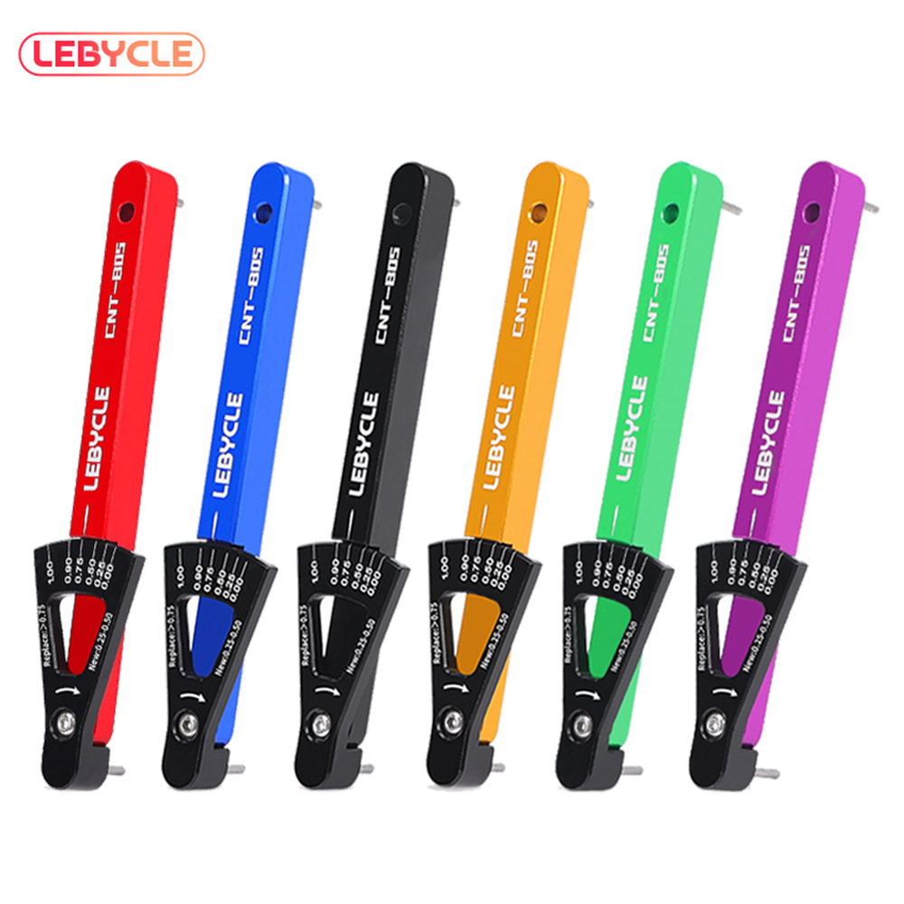 LEBYCLE, herramienta indicadora de desgaste de cadena de bicicleta en 6 colores, comprobador de eslabones de cadena, herramientas precisas de reparación de aleación de aluminio para bicicleta de montaña y carretera