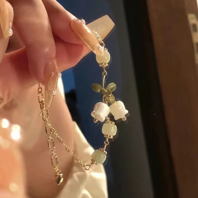 Krean moda sino orquídea pingente estereoscópico folha flor pulseira para mulheres meninas y2k acessórios pulseira jóias atacado