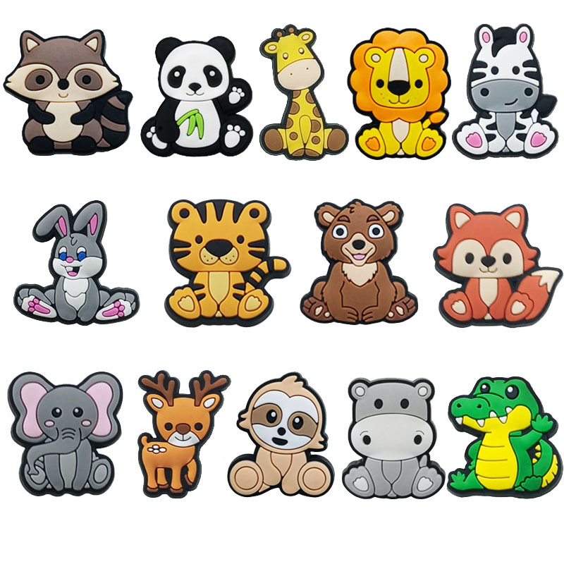 Hot Sale 1Pcs Cute Animals Shoe Charms for Crocs Accessories Decoration Pin Bracelet Wristband DIY Women Party Gifts