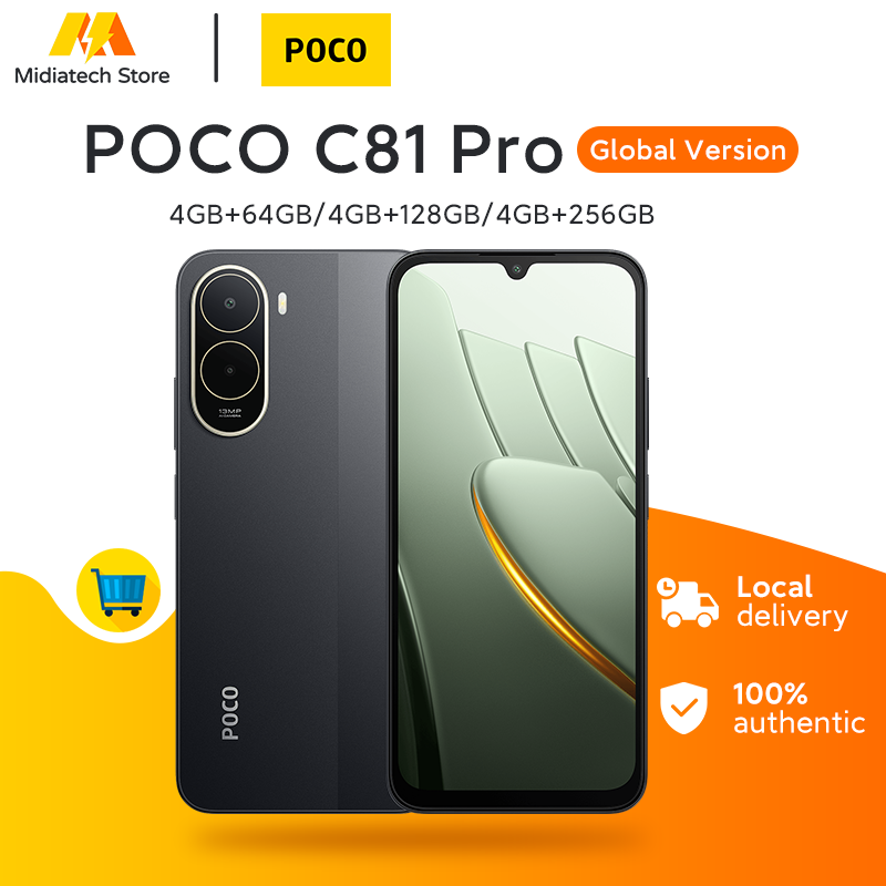 Versione Globale POCO C81 Pro Smartphone, Batteria 6000mAh (typ), Ricarica 15W, Display LCD 6.9" 120Hz, Fotocamera 13MP, NFC, Cellulare POCO