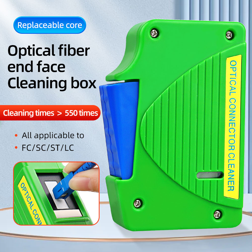 Herramienta de limpieza de fibra óptica, caja de limpieza SC/FC/ST/LC, cinta de limpieza de cabeza masculina, tipo cartucho, limpiador de fibra óptica facial con extremo de fibra