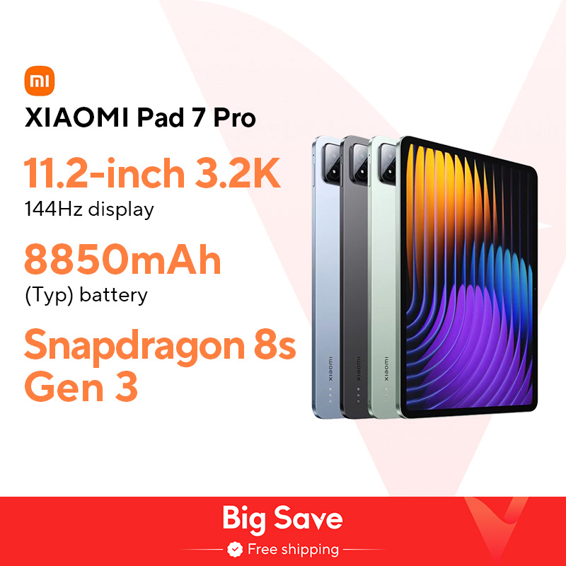 Глобальная версия Xiaomi pad 7 pro Xiaomi HyperAlC 144 Гц Snapdragon 8s Gen 3, мобильная платформа 8850 мАч Dolby Atmos