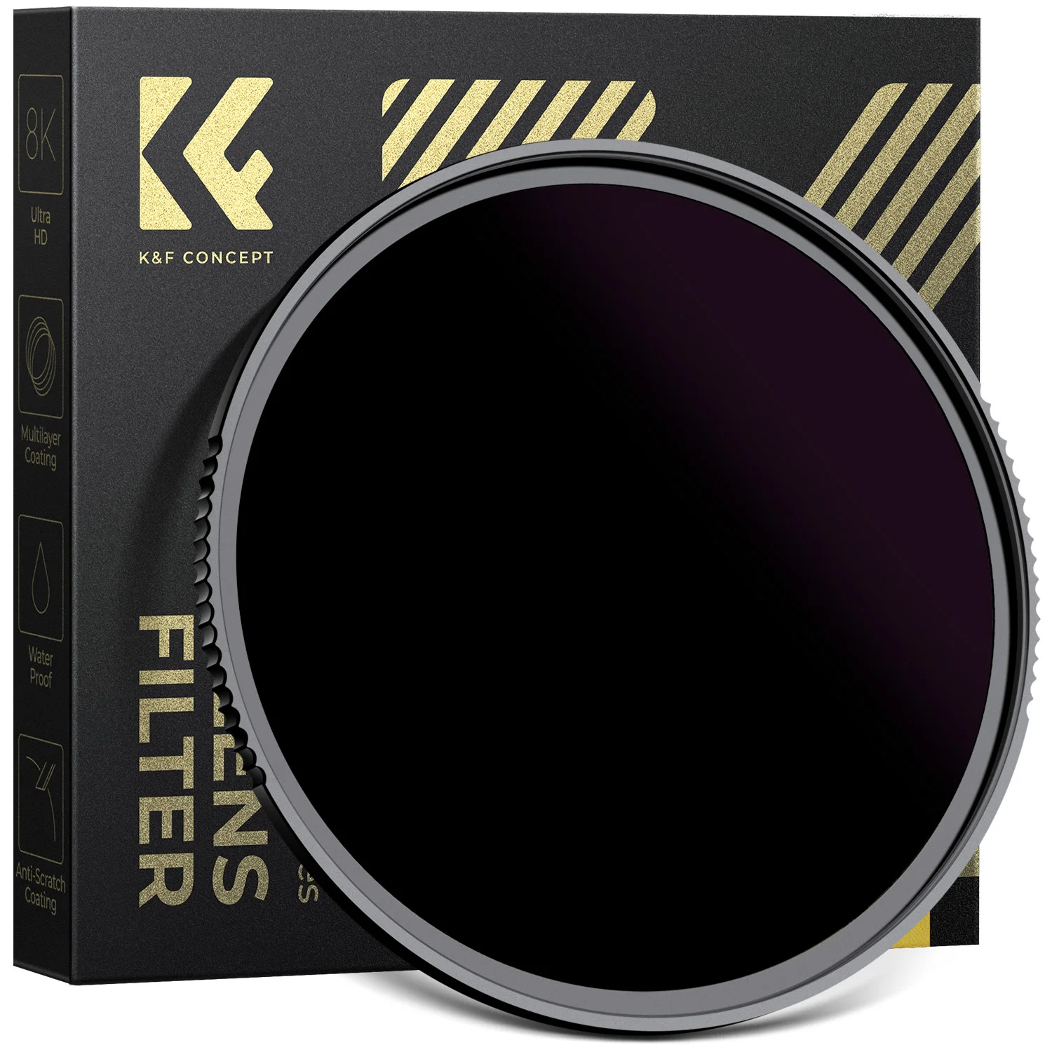 Filtro Solar ND100000 de 16.6 Stops de K&F CONCEPT para Lentes de Cámara DSLR Nikon Canon Leica Sony de 49mm 62mm 67mm 72mm 82mm 95mm