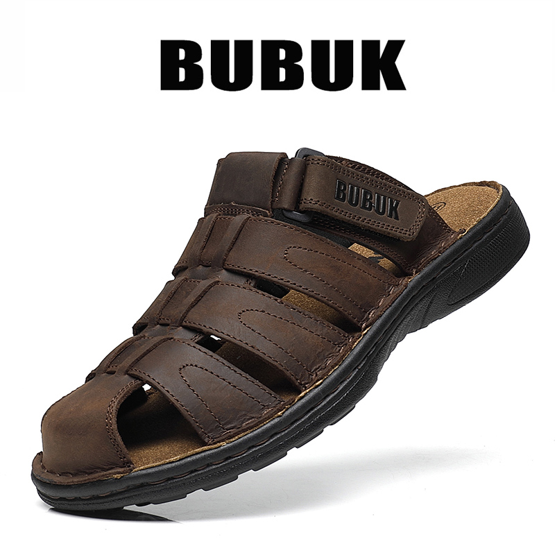Bubuk Men's New Fashion Open-Toe Casual Summer Slippers, Adjustable, Non-Slip, Suitable for All Seasons, Comfortable Soft-Soled Beach Shoes