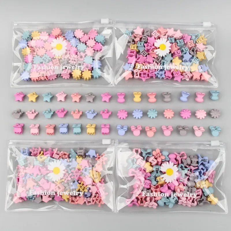 30 unids/bolsa Mini pinzas para el pelo bonitas para niñas bebé horquilla colorida dibujos animados conejo flor corona estrella pinzas para el cabello abrazadera para niños