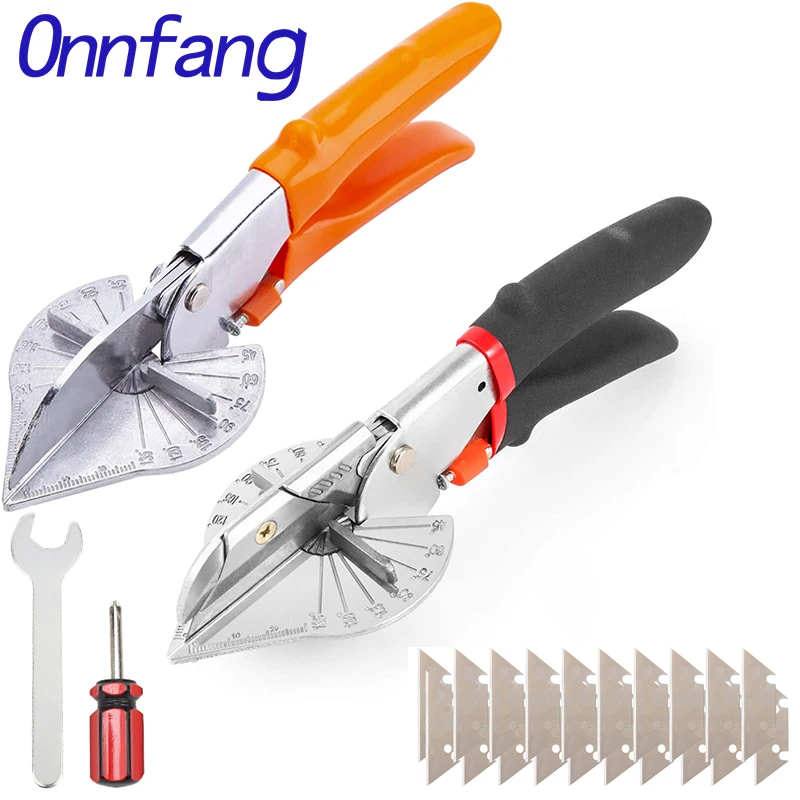 Onnfang 45-135 องศามุมเฉือนกรรไกรชุดสแตนเลสมุมกรรไกรท่อพลาสติกท่อกรรไกรสําหรับเครื่องมือประปา