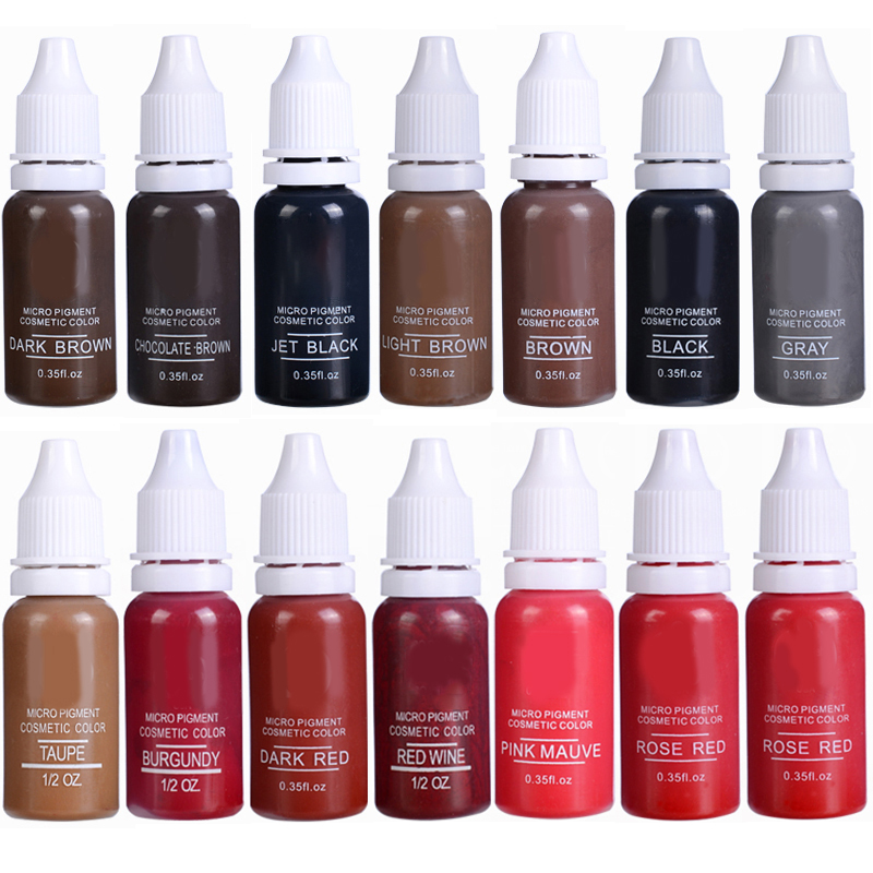 Juego de 24 colores de tinta para tatuaje, maquillaje permanente, tinta para cejas, labios, línea de ojos, pigmento Microblading de Color para tatuaje, arte de tatuaje de belleza corporal