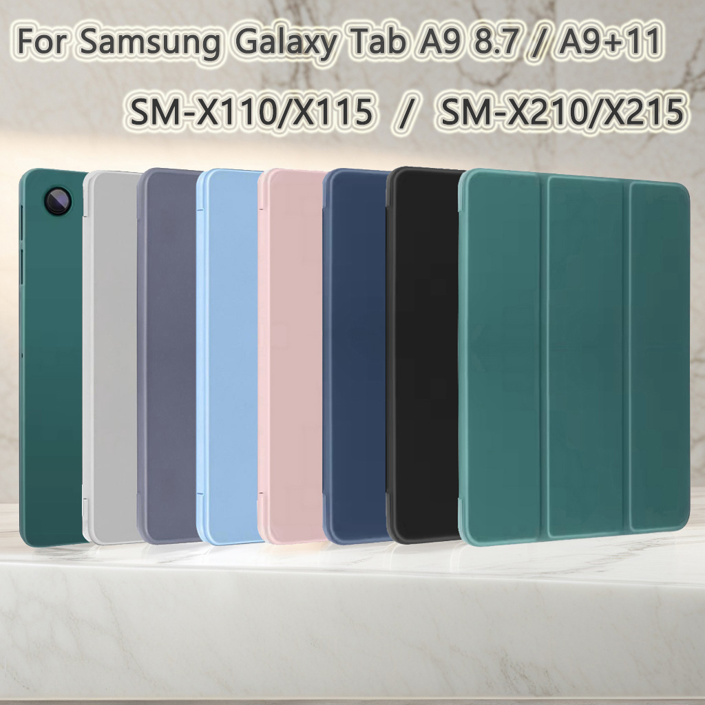 Dla Samsung Galaxy Tab A9 8.7 (SM-X110 SM-X115) / A9 Plus 11 (SM-X210 SM-X215) Miękkie silikonowe etui Magnetic Flip Smart Cover