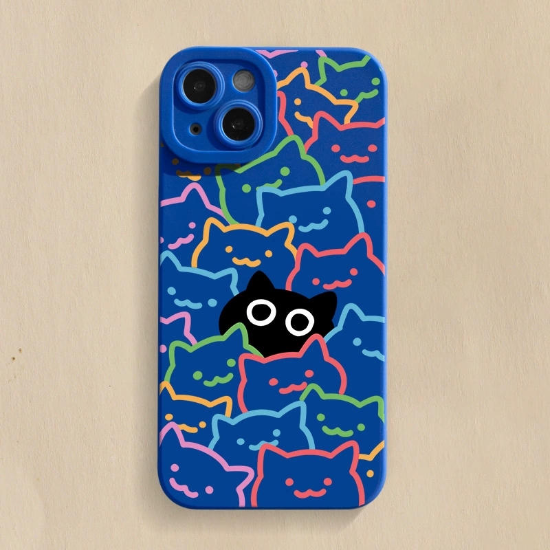 Cover per telefono con stampa gatto nero per Samsung S26 5G, Galaxy A56, A36, A16, A35, A55, A34, A54, A53, S25 Ultra, S24 FE, S23 Plus, S22