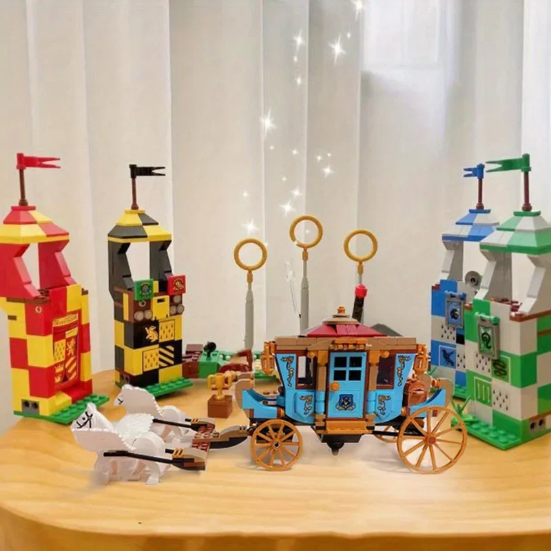 Mainan Buku Anime Blok Bangunan Model Ruang Persyaratan Pertandingan Quidditch Knight Bus untuk Hadiah Ulang Tahun