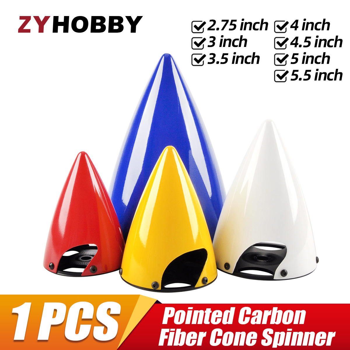 1 шт. ZYHOBBY заостренная крышка пропеллера из углеродного волокна для 2 лопастей для модели радиоуправляемого самолета ''2,75'' 3,5''4,5'' 5,5'' дюйма