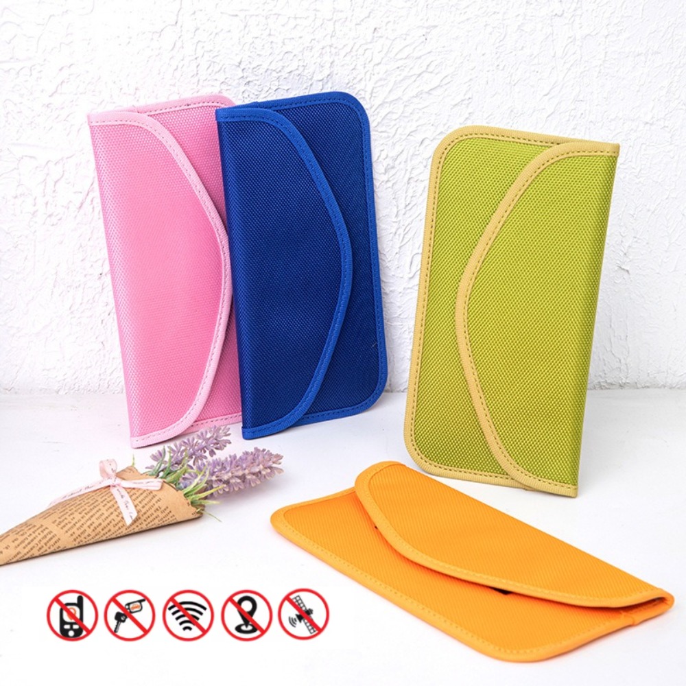 Bloqueador de sinal de chave de carro colorido e bolsa de telefone, bolsa de suporte de gaiola Faraday com bloqueio RFID para segurança automotiva e móvel