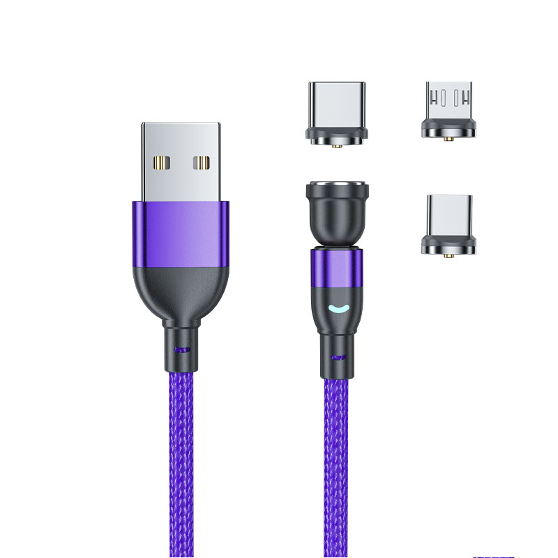 540 girar cabo magnético de carregamento rápido ímã carregador micro usb tipo c cabo de fio do telefone móvel para iphone xiaomi