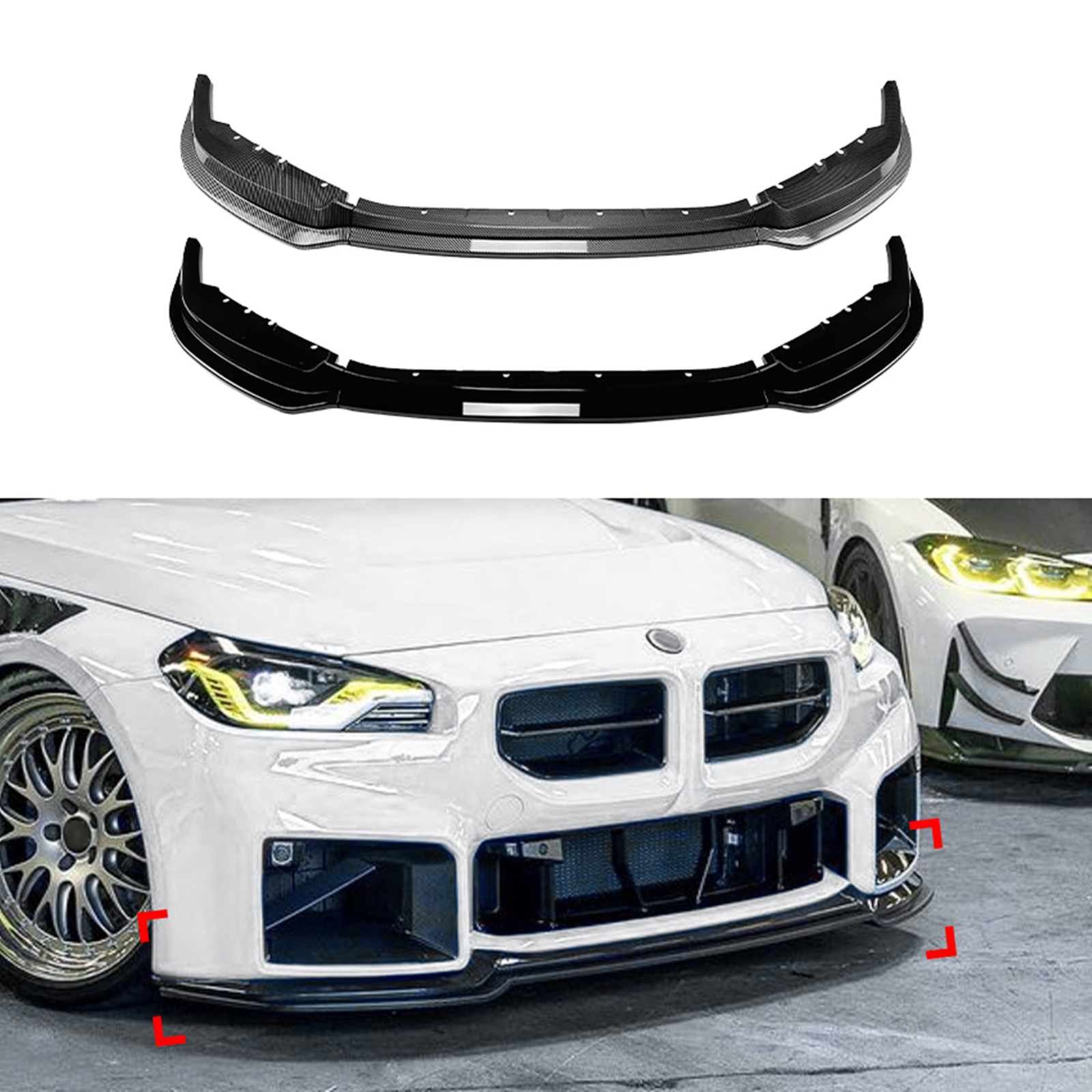 Lame de Pare-Choc Avant en Fibre de Carbone, Plaque de Protection, Mathiateur betérieur Noir Brcorporelle, pour BMW Série 2, M2, G87, 2023-2024