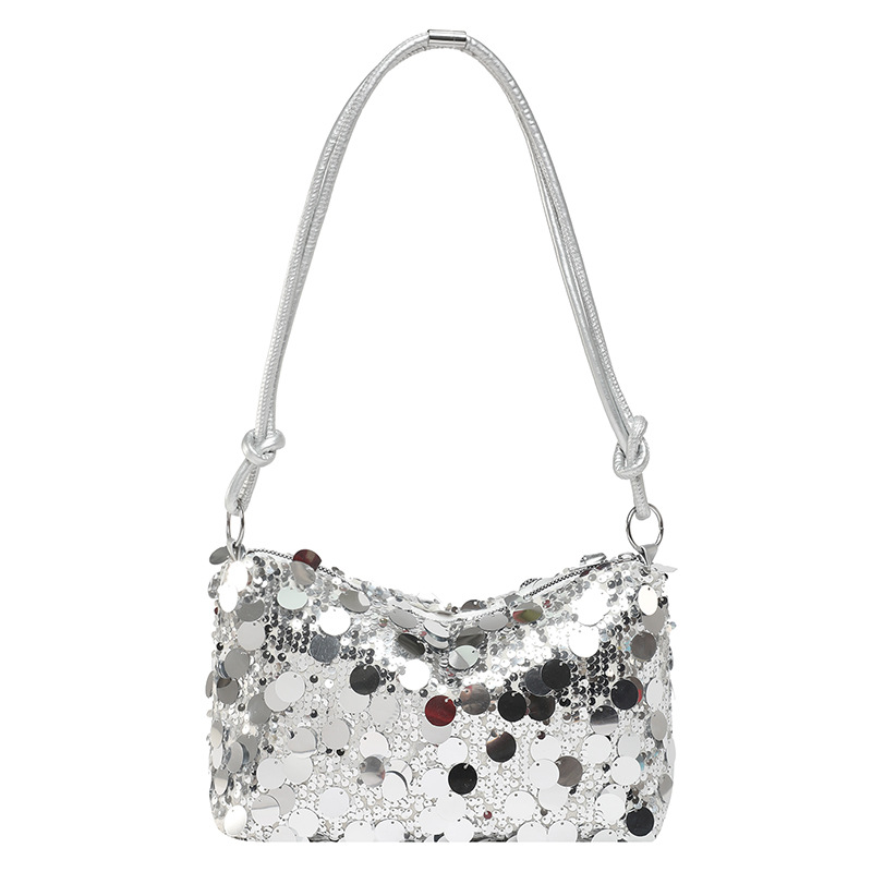 2026 Nieuwe Dames Schoudertas met Pailletten Glitter Avond Clutch Tas Mode Sprankelende Okseltas voor Feest Bruiloft Cocktail