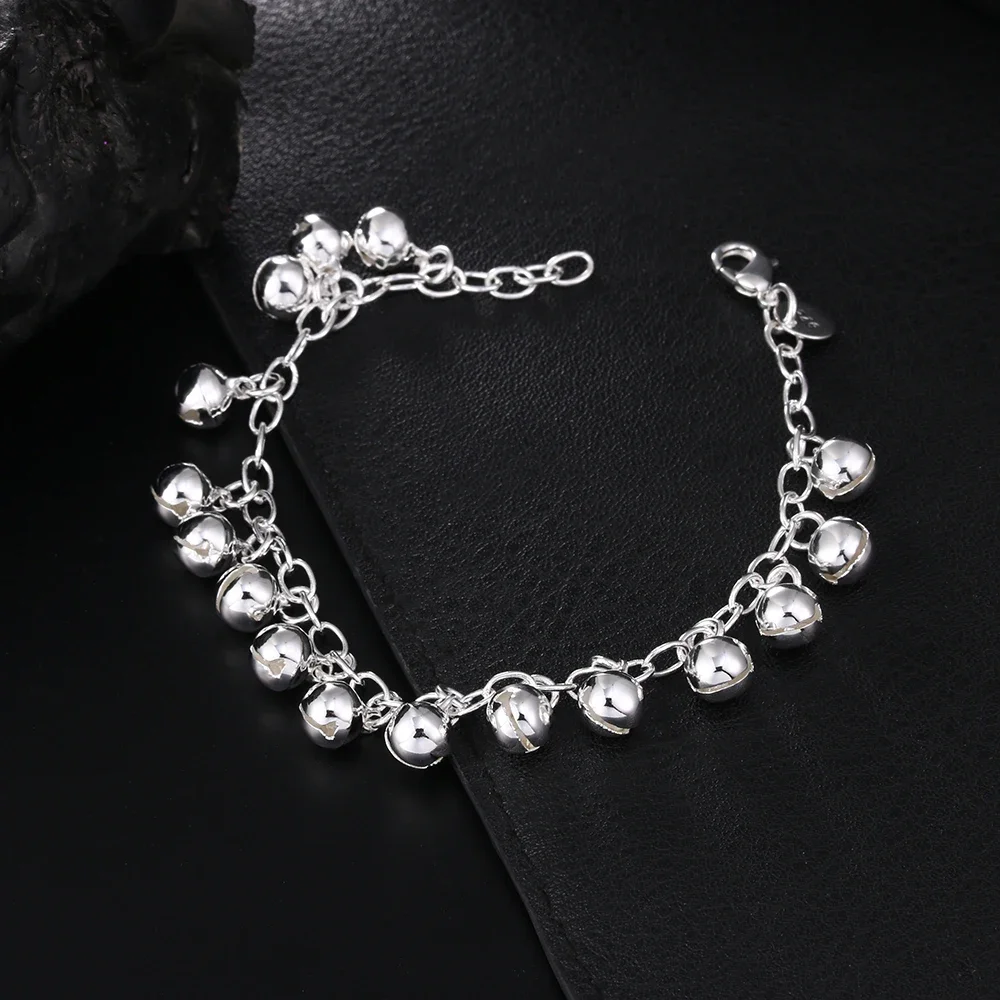 Breloque chaude belle cloches chaîne 925 Bracelets en argent Sterling pour femme fête de mariage fille cadeaux de noël marques de mode bijoux