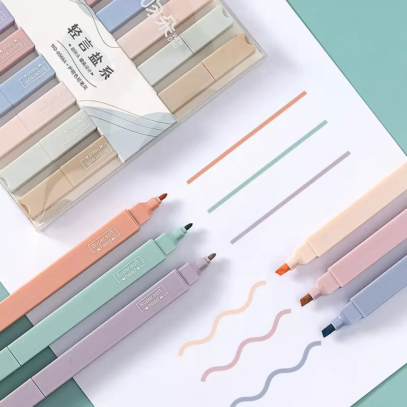 6 ชิ้น/เซ็ตสีพาสเทล Highlighter Kawaii เครื่องเขียนสี MARKER โรงเรียนนักเรียน MARKER Highlighter เครื่องเขียนญี่ปุ่น