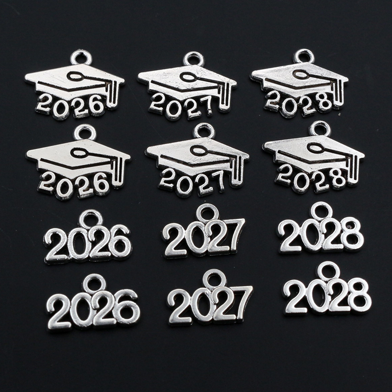 50 pz 9x14mm anno numero 2026 2027 2028 ciondoli ciondoli gioielli fai da te creazione di gioielli trovare accessori placcati argento antico