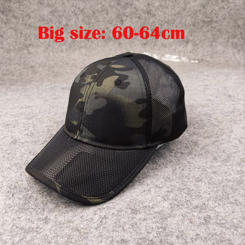 Sommer atmungsaktive Mesh Baseball mütze für Männer große Kopf größe verstellbare Herren mütze lässige Tarnung Outdoor Dschungel mützen männlich 62cm
