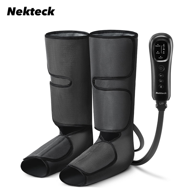 Masajeador de piernas Nekteck, vendajes de compresión de aire para pantorrillas, masaje con presión de aire para circulación sanguínea y relajación, drenaje linfático.