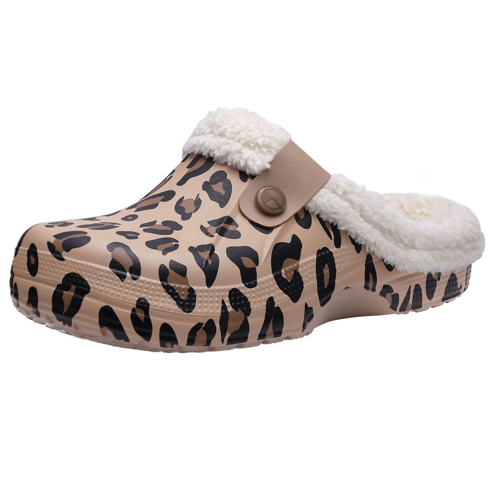 Kidmi wzór w cętki męskie buty męskie chodaki ogrodowe kapcie domowe buty podszyte futrem kapcie męskie Outdoor wodoodporne buty przeciwpoślizgowe
